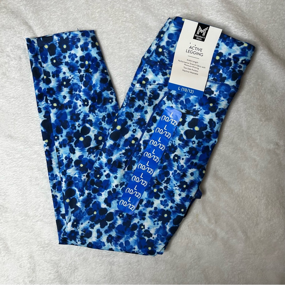 M Active Kids Blue Floral Leggings